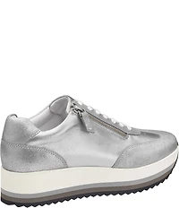 Johnston & Murphy Gracie Metallic Leather Side Zip Platform Sneakers