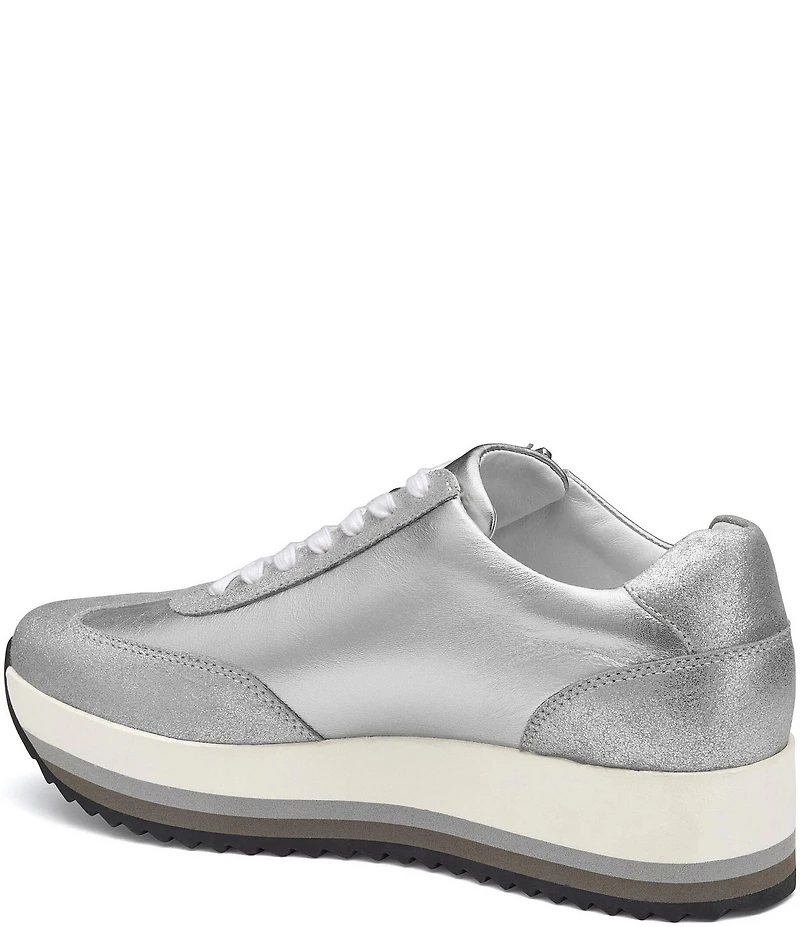 Johnston & Murphy Gracie Metallic Leather Side Zip Platform Sneakers
