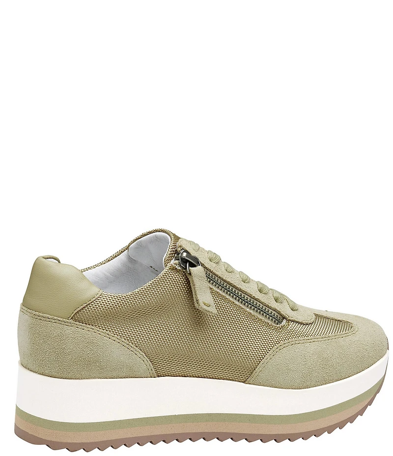 Johnston & Murphy Women's Gracie Suede Side Zip Platform Sneakers
