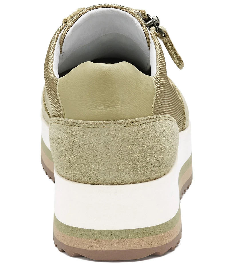 Johnston & Murphy Women's Gracie Suede Side Zip Platform Sneakers