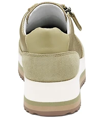 Johnston & Murphy Women's Gracie Suede Side Zip Platform Sneakers
