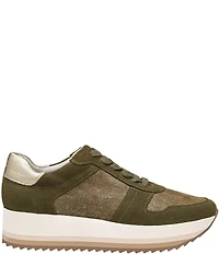 Johnston & Murphy Women's Gracie Suede Colorblock Lace Up Sneakers