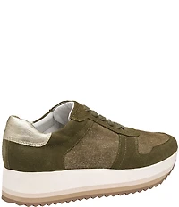Johnston & Murphy Women's Gracie Suede Colorblock Lace Up Sneakers