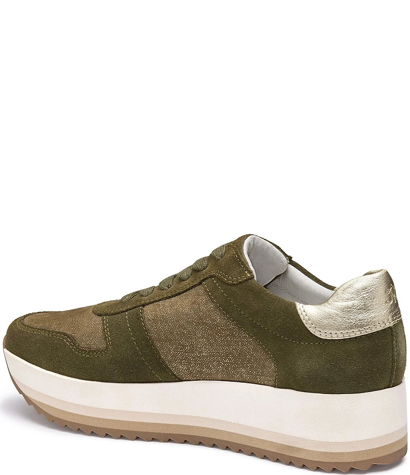 Johnston & Murphy Women's Gracie Suede Colorblock Lace Up Sneakers