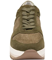 Johnston & Murphy Women's Gracie Suede Colorblock Lace Up Sneakers