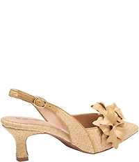Johnston & Murphy Women's Lindsey Flower Raffia Slingback Pumps