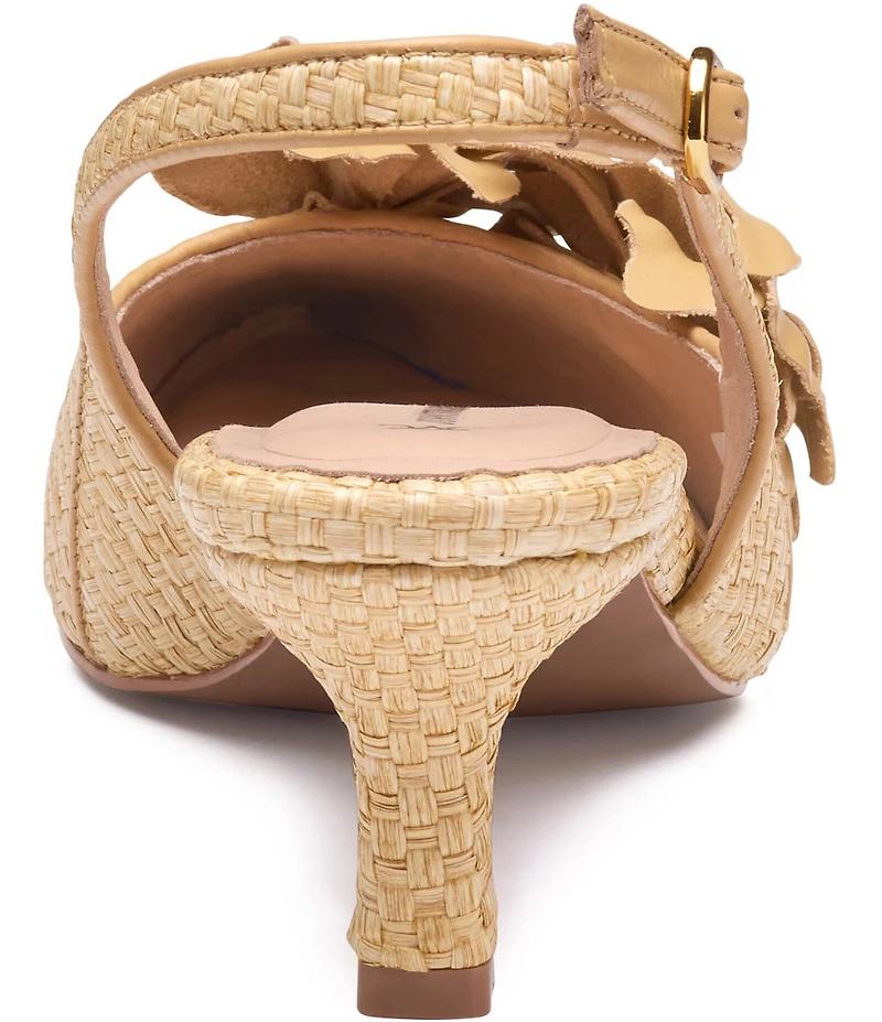 Johnston & Murphy Women's Lindsey Flower Raffia Slingback Pumps