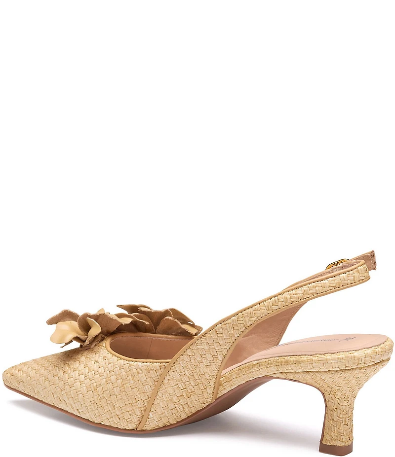 Johnston & Murphy Women's Lindsey Flower Raffia Slingback Pumps