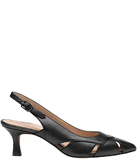 Johnston & Murphy Women's Lindsey Leather Cut-Out Slingback Kitten Pumps