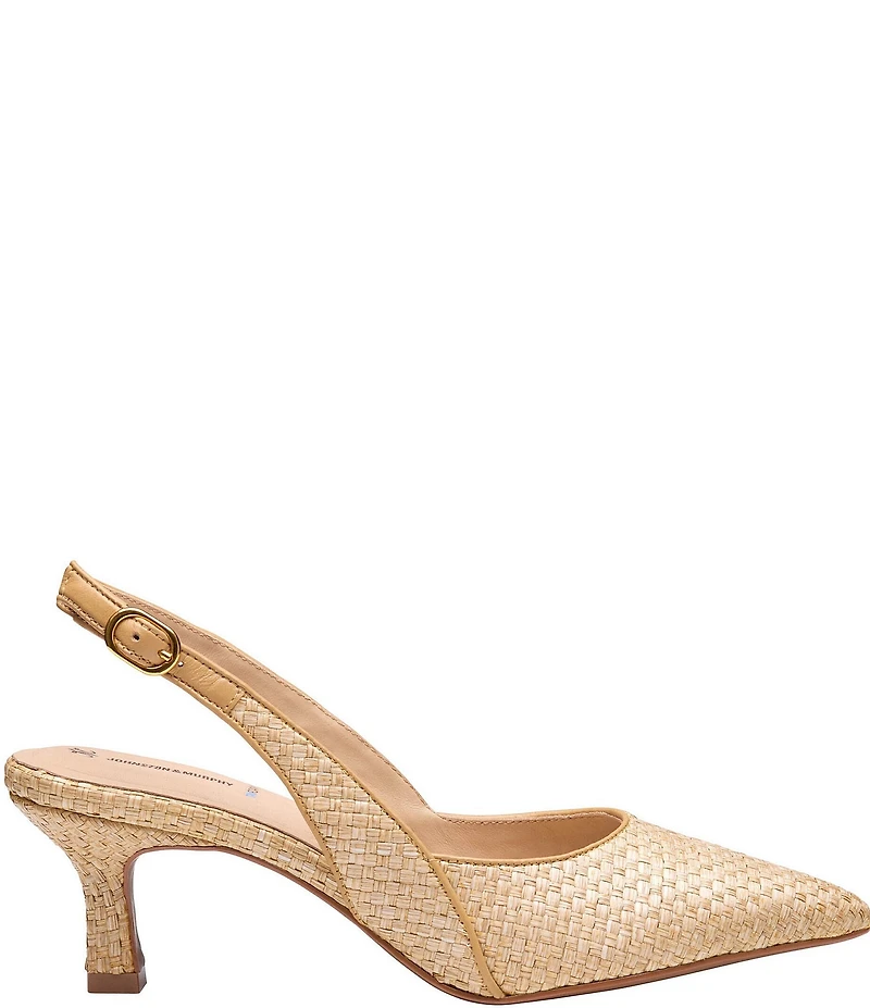 Johnston & Murphy Women's Lindsey Raffia Slingback Pumps
