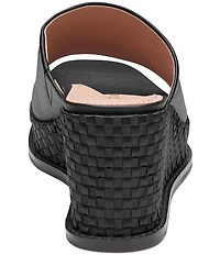 Johnston & Murphy Women's Mallory Leather Wedge Slide Sandals