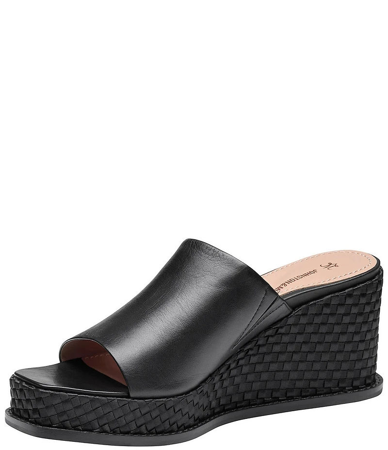 Johnston & Murphy Women's Mallory Leather Wedge Slide Sandals