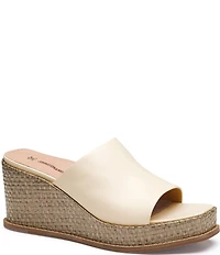 Johnston & Murphy Women's Mallory Leather Wedge Slide Sandals