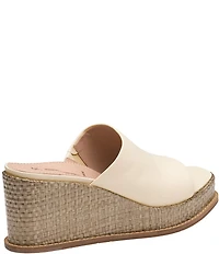 Johnston & Murphy Women's Mallory Leather Wedge Slide Sandals