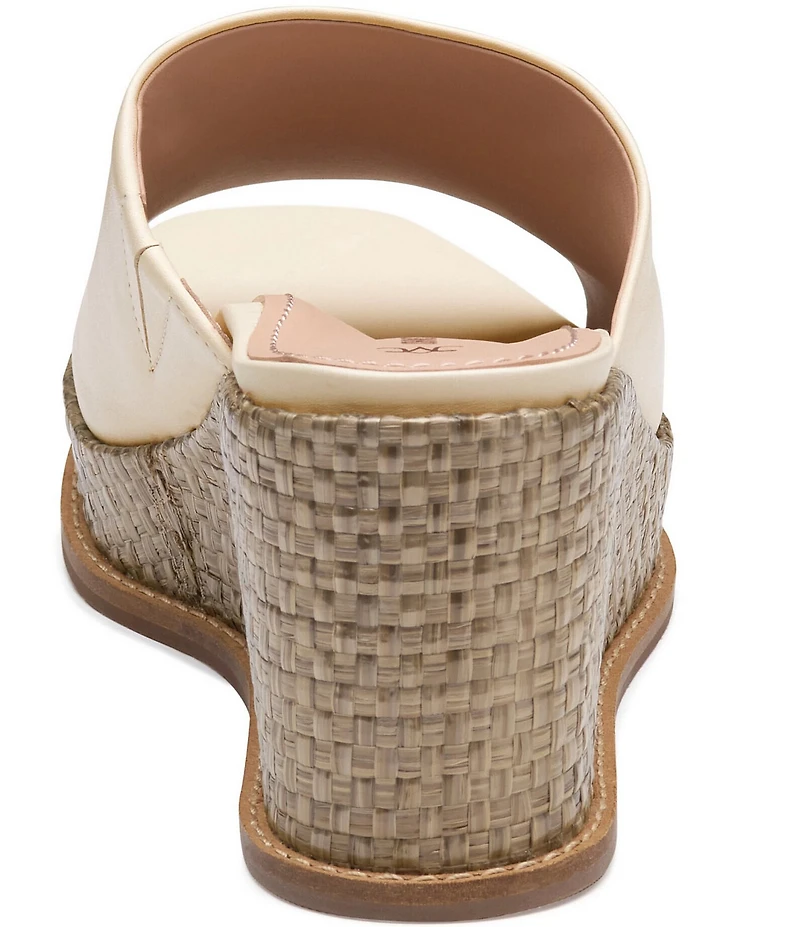 Johnston & Murphy Women's Mallory Leather Wedge Slide Sandals
