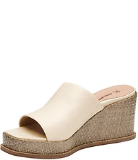 Johnston & Murphy Women's Mallory Leather Wedge Slide Sandals