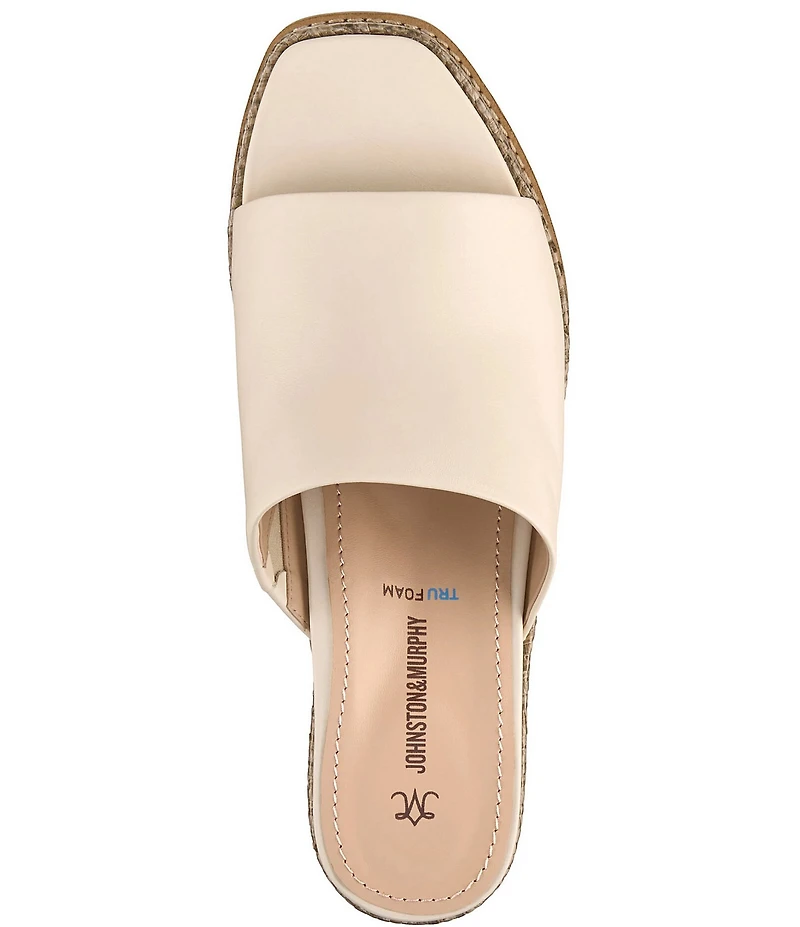 Johnston & Murphy Women's Mallory Leather Wedge Slide Sandals