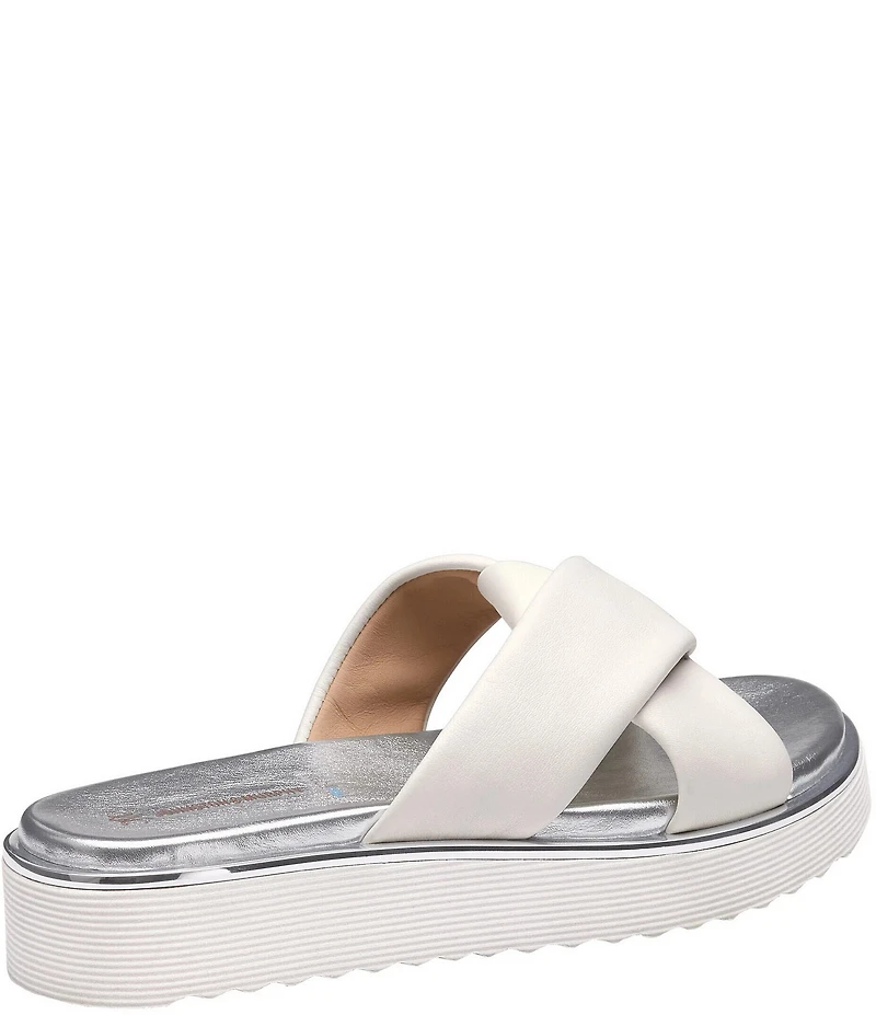 Johnston & Murphy Women's Mitzi Leather Knotted Platform Slide Sandals