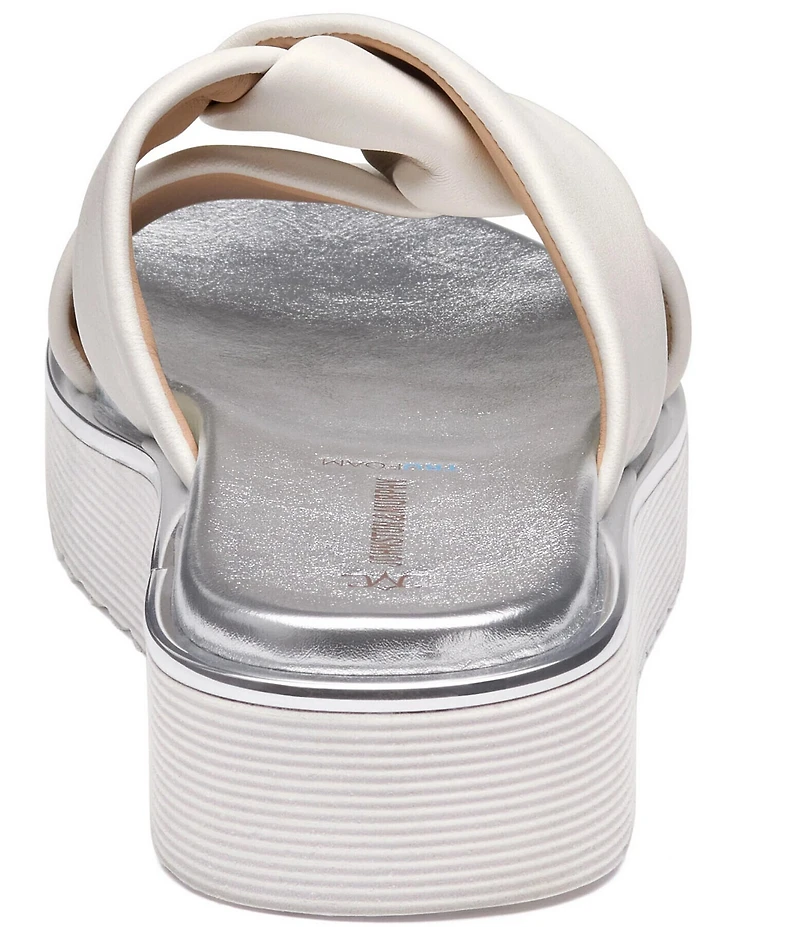 Johnston & Murphy Women's Mitzi Leather Knotted Platform Slide Sandals