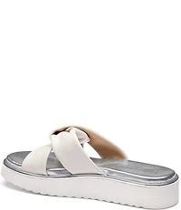 Johnston & Murphy Women's Mitzi Leather Knotted Platform Slide Sandals