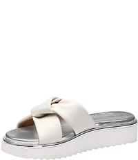 Johnston & Murphy Women's Mitzi Leather Knotted Platform Slide Sandals