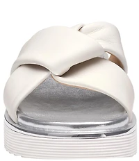 Johnston & Murphy Women's Mitzi Leather Knotted Platform Slide Sandals