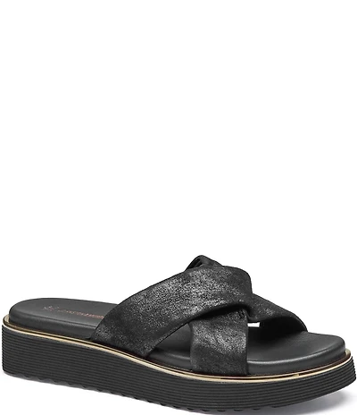 Johnston & Murphy Women's Mitzi Suede Knotted Slide Sandals