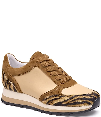 Johnston & Murphy Women's Piper Color Block Zebra Print Haircalf Sneakers