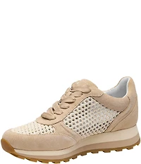 Johnston & Murphy Women's Piper Suede Crochet Lace Up Sneakers