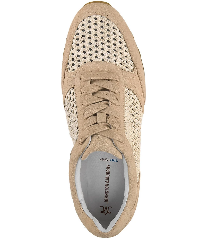 Johnston & Murphy Women's Piper Suede Crochet Lace Up Sneakers