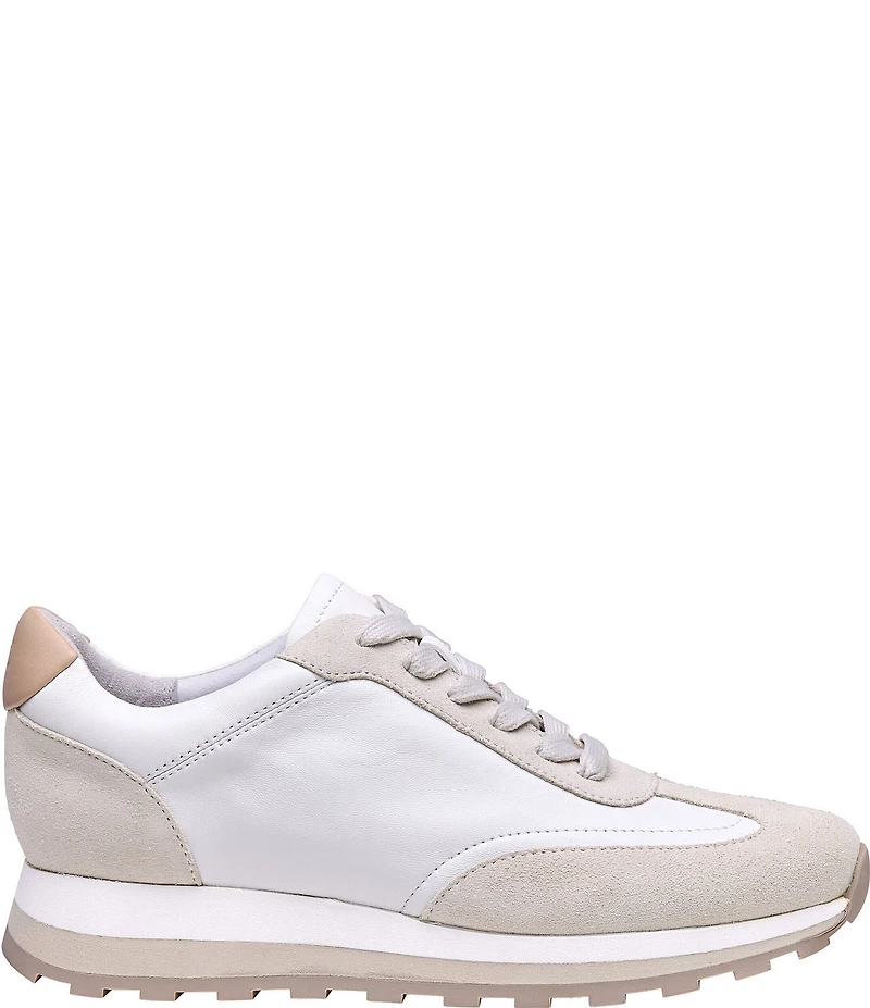 Johnston & Murphy Women's Piper T-Toe Leather and Suede Sneakers
