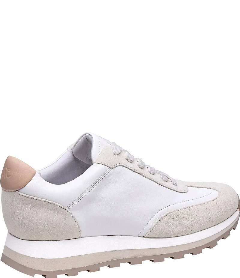 Johnston & Murphy Women's Piper T-Toe Leather and Suede Sneakers