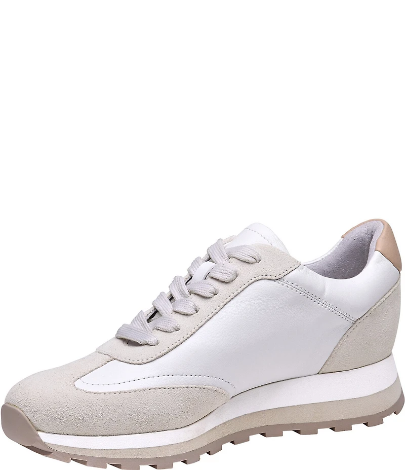 Johnston & Murphy Women's Piper T-Toe Leather and Suede Sneakers