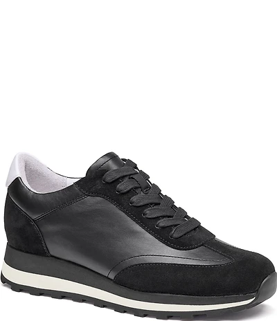 Johnston & Murphy Women's Piper T-Toe Snake Embossed Leather Lace Up Sneakers