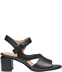 Johnston & Murphy Women's Samantha Nappa Leather Block Heel Asymmetrical Sandals