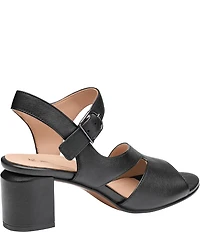 Johnston & Murphy Women's Samantha Nappa Leather Block Heel Asymmetrical Sandals