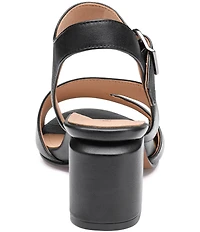 Johnston & Murphy Women's Samantha Nappa Leather Block Heel Asymmetrical Sandals