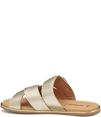Johnston & Murphy Shayla Leather Cross-Band D-Ring Hardware Slide Sandals