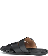 Johnston & Murphy Shayla Leather Cross-Band D-Ring Hardware Slide Sandals