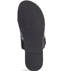 Johnston & Murphy Shayla Leather Cross-Band D-Ring Hardware Slide Sandals