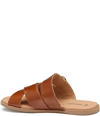 Johnston & Murphy Shayla Leather Cross-Band D-Ring Hardware Slide Sandals