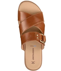 Johnston & Murphy Shayla Leather Cross-Band D-Ring Hardware Slide Sandals