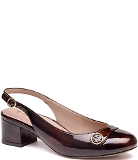 Johnston & Murphy Women's Sienna Patent Leather Button Slingback Pumps