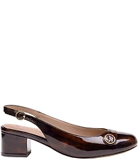 Johnston & Murphy Women's Sienna Patent Leather Button Slingback Pumps