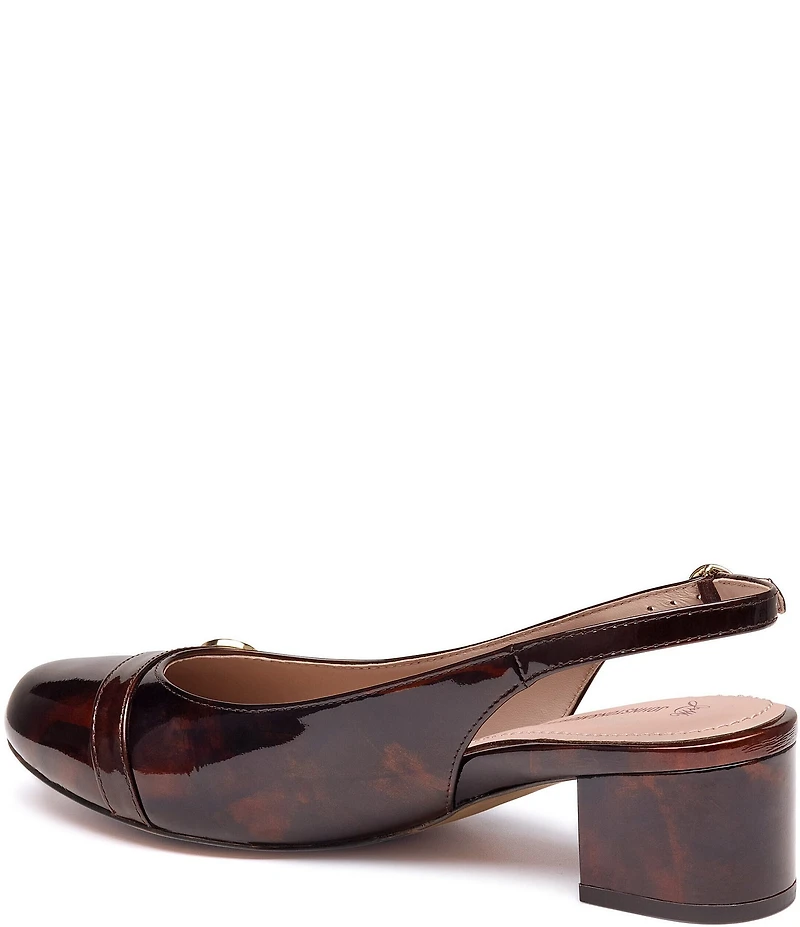 Johnston & Murphy Women's Sienna Patent Leather Button Slingback Pumps