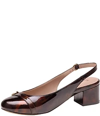 Johnston & Murphy Women's Sienna Patent Leather Button Slingback Pumps