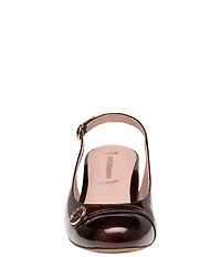 Johnston & Murphy Women's Sienna Patent Leather Button Slingback Pumps