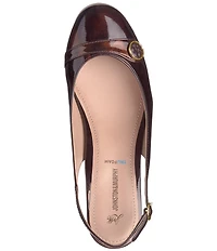 Johnston & Murphy Women's Sienna Patent Leather Button Slingback Pumps
