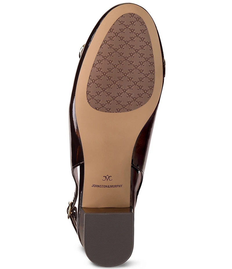 Johnston & Murphy Women's Sienna Patent Leather Button Slingback Pumps