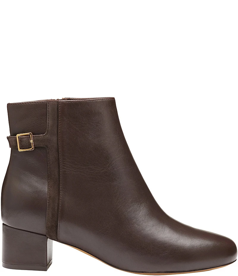 Johnston & Murphy Women's Sienna Leather Belt Strap Hardware Booties